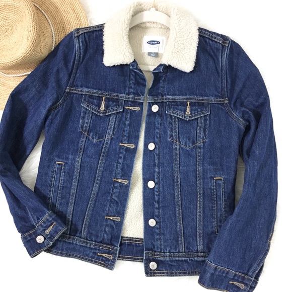old navy sherpa denim